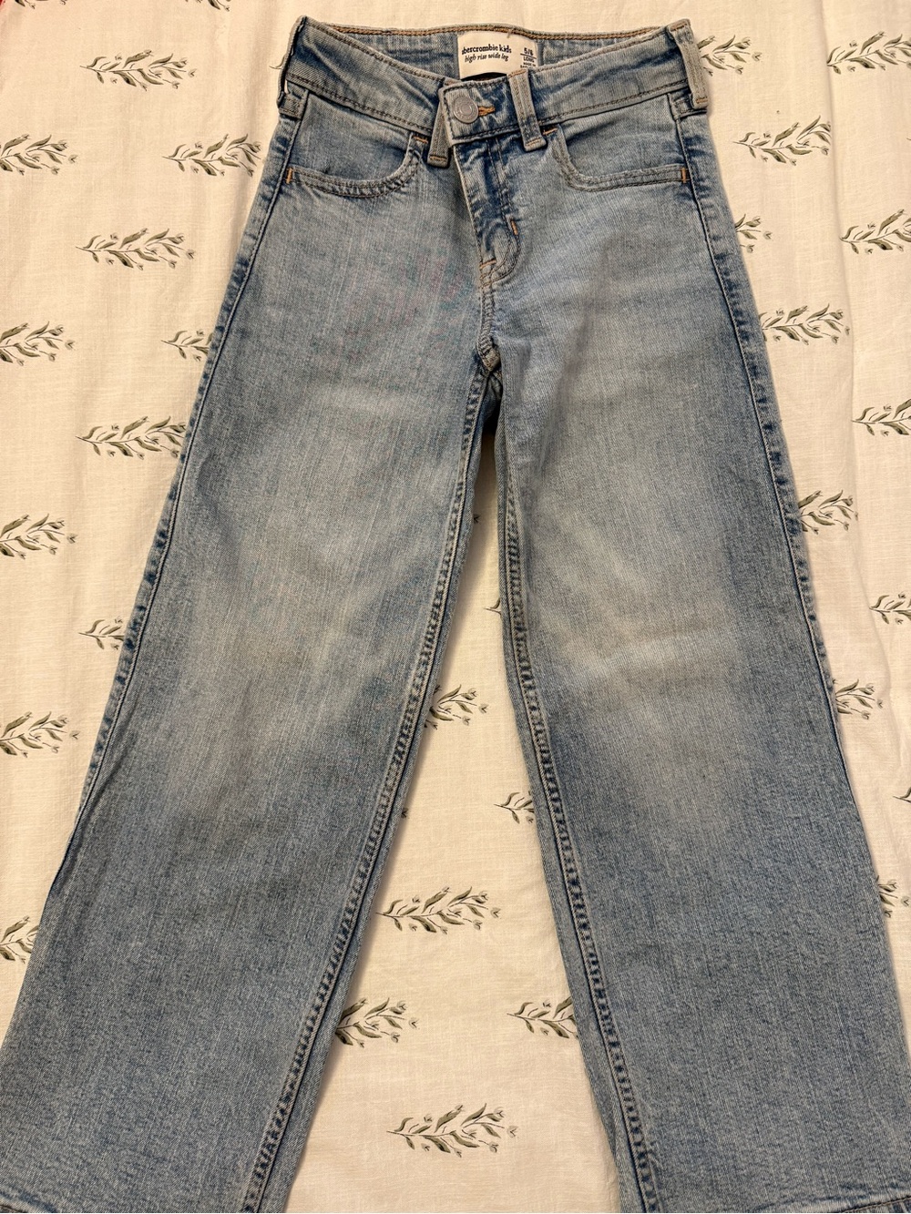 abercrombie kids girls high rise wide leg jeans 6/6 long